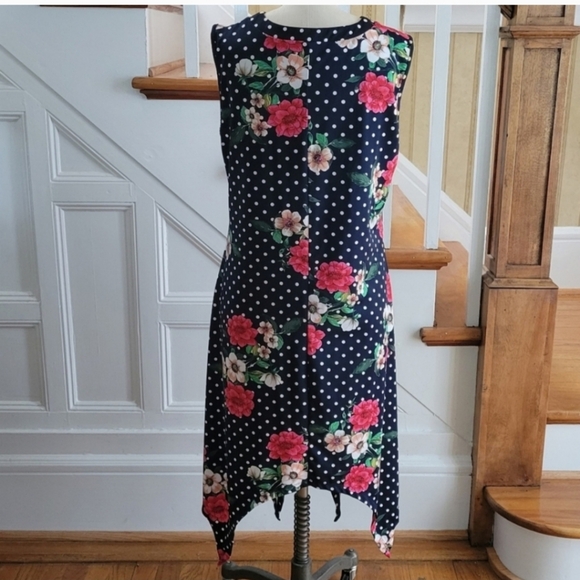 NINA LEONARD Floral Summer Maxi Flowy Dress Size Large - Picture 2 of 5